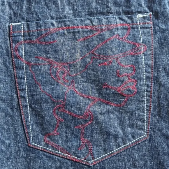 Vintage Fubu Platinum Fat Albert Red Embroidered Jeans Denim Mens